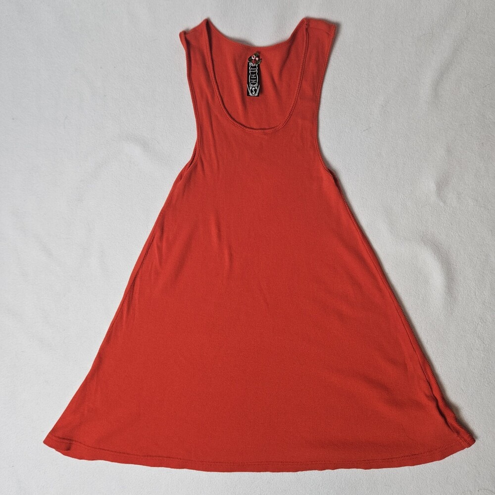 Free People Red Wide Bottom Tank Top Womens Small